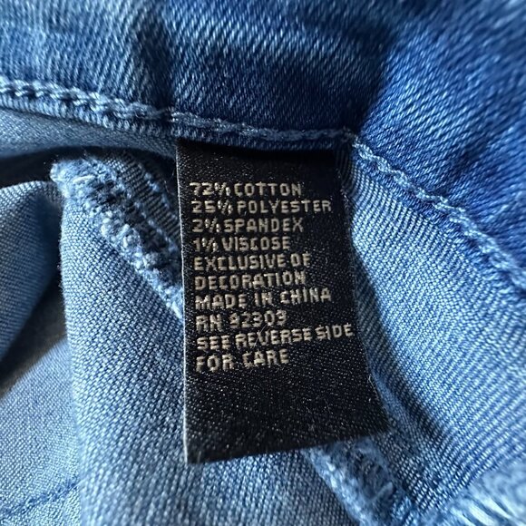 DG2 Diane Gilman Women's 14 Wide Leg Crop Paisley Floral Embroidered Jeans HSN - Picture 8 of 11